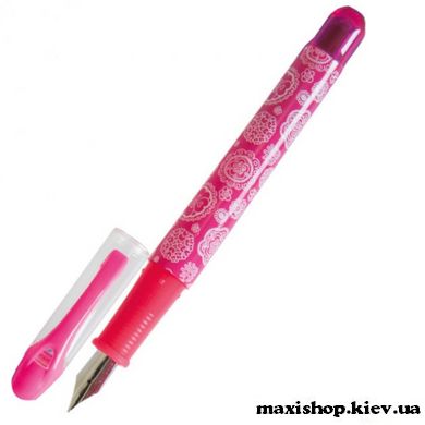 Ручка перова з вікритим пером + 2 капсули, рожевий корпус, блістер, KIDS Line ZB.2243