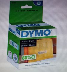 30254 Этикетки прозрачые DYMO 28мм х 89 мм (130 шт) для принтера DYMO LabelWriter 450