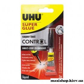 Клей моментальний 3 гр UHU Super Glue Control 36015 UHU