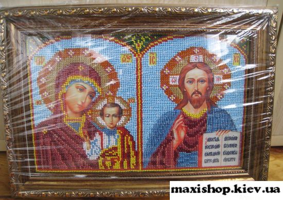 Господь Вседержатель и Пресвятая Богородица Казанская бисером