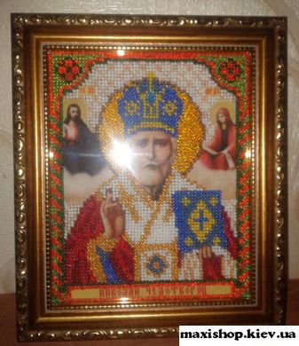 Икона Святой Николай Чудотворец бисер