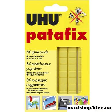 Клеящие подушечки UHU 80 шт. 39125 для внешних и внутренних поверхностей, 80,  желтые 44390