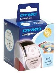 Этикетки для CD/DVD, S0719250/14681 белые бумажные, диаметр 57 мм, 160 этикеток для принтера DYMO LabelWriter 450