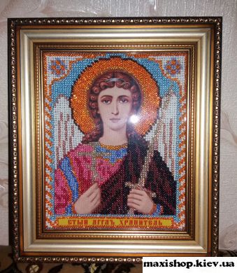 Икона Ангел Хранитель вышита чешским бисером