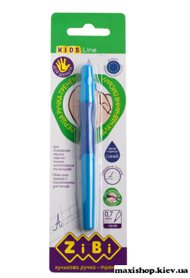 Ручка шариковая для левши с резиновым грипом, цвет чернил синий, блистер, KIDS Line  ZB.2001-01-1