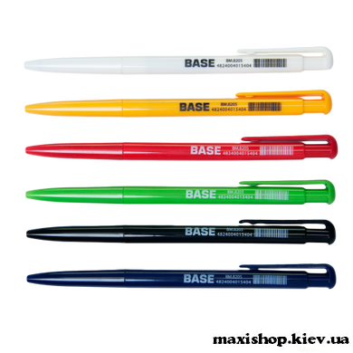 Ручка кулькова автоматична BASE, JOBMAX, 0,7 мм, пласт. корпус, сині чорнила BM.8205-01